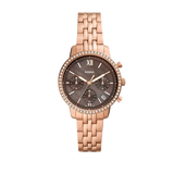 Buy Shop Fossil Neutra Chronograph Mother of Pearl Brown Dial Rose Gold Steel Strap Watch for Women - ES5218 USA Online