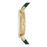 Buy Shop Fossil Jacqueline Multifunction Moonphase Mother of Pearl White Dial Green Leather Strap Watch for Women - ES5244 USA Online
