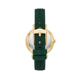 Fossil Jacqueline Multifunction Moonphase Mother of Pearl White Dial Green Leather Strap Watch for Women - ES5244