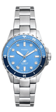 Buy Shop Fossil Blue Dive Three Hand Blue Dial Silver Steel Strap Watch For Women - ES5353 USA Online