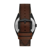 Buy Shop Fossil Everett Automatic Analog Black Dial Brown Leather Strap Watch for Men - ME3207 USA Online