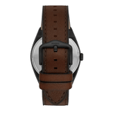 Buy Shop Fossil Everett Automatic Analog Black Dial Brown Leather Strap Watch for Men - ME3207 USA Online