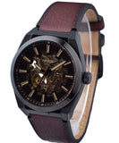 Buy Shop Fossil Everett Automatic Analog Black Dial Brown Leather Strap Watch for Men - ME3207 USA Online
