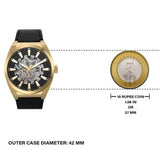 Buy Shop Fossil Everett Automatic Skeleton Black Dial Black Leather Strap Watch for Men - ME3208 USA Online
