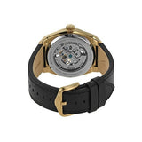 Buy Shop Fossil Everett Automatic Skeleton Black Dial Black Leather Strap Watch for Men - ME3208 USA Online
