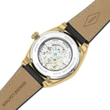 Buy Shop Fossil Everett Automatic Skeleton Black Dial Black Leather Strap Watch for Men - ME3208 USA Online