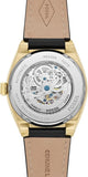 Buy Shop Fossil Everett Automatic Skeleton Black Dial Black Leather Strap Watch for Men - ME3208 USA Online