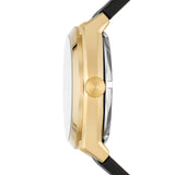 Buy Shop Fossil Everett Automatic Skeleton Black Dial Black Leather Strap Watch for Men - ME3208 USA Online