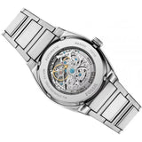 Buy Shop Fossil Everett Automatic Skeleton Blue Dial Silver Steel Strap Watch for Men - ME3220 USA Online