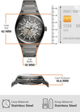 Buy Shop Fossil Everett Automatic Skeleton Grey Dial Grey Steel Strap Watch for Men - ME3206 USA Online
