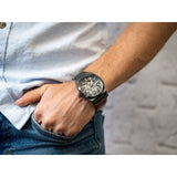 Buy Shop Fossil Everett Automatic Skeleton Grey Dial Grey Steel Strap Watch for Men - ME3206 USA Online