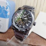 Buy Shop Fossil Everett Automatic Skeleton Grey Dial Grey Steel Strap Watch for Men - ME3206 USA Online