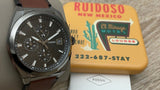 Buy Shop Fossil Everett Chronograph Black Dial Brown Leather Strap Watch for Men - FS5798 USA Online