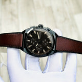 Buy Shop Fossil Everett Chronograph Black Dial Brown Leather Strap Watch for Men - FS5798 USA Online