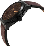 Buy Shop Fossil Everett Chronograph Black Dial Brown Leather Strap Watch for Men - FS5798 USA Online