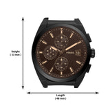 Buy Shop Fossil Everett Chronograph Black Dial Brown Leather Strap Watch for Men - FS5798 USA Online