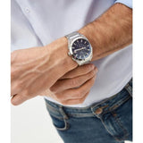 Buy Shop Fossil Everett Chronograph Blue Dial Silver Steel Strap Watch for Men - FS5795 USA Online