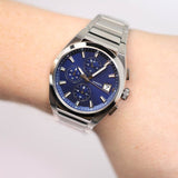 Buy Shop Fossil Everett Chronograph Blue Dial Silver Steel Strap Watch for Men - FS5795 USA Online