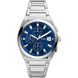 Buy Shop Fossil Everett Chronograph Blue Dial Silver Steel Strap Watch for Men - FS5795 USA Online