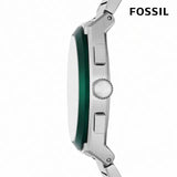 Buy Shop Fossil Everett Chronograph Green Dial Silver Steel Strap Watch for Men - FS5964 USA Online
