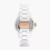 Buy Shop Fossil FB-01 Analog White Dial White Ceramic Strap Watch for Women - CE1107 USA Online