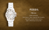 Buy Shop Fossil FB-01 Analog White Dial White Ceramic Strap Watch for Women - CE1107 USA Online