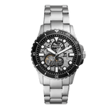 Buy Shop Fossil FB-01 Automatic Skeleton Black Dial Silver Steel Strap Watch for Men - ME3190 USA Online