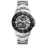 Buy Shop Fossil FB-01 Automatic Skeleton Black Dial Silver Steel Strap Watch for Men - ME3190 USA Online