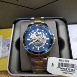 Buy Shop Fossil FB-01 Automatic Skeleton Blue Dial Two Tone Steel Strap Watch for Men - ME3191 USA Online