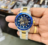 Buy Shop Fossil FB-01 Automatic Skeleton Blue Dial Two Tone Steel Strap Watch for Men - ME3191 USA Online