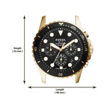 Buy Shop Fossil FB-01 Chronograph Black Dial Gold Steel Strap Watch for Men - FS5836 USA Online