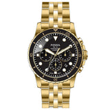 Buy Shop Fossil FB-01 Chronograph Black Dial Gold Steel Strap Watch for Men - FS5836 USA Online