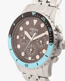 Buy Shop Fossil FB-01 Chronograph Black Dial Silver Steel Strap Watch for Men - FS5827 USA Online