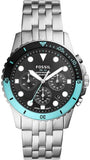 Buy Shop Fossil FB-01 Chronograph Black Dial Silver Steel Strap Watch for Men - FS5827 USA Online
