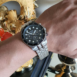 Buy Shop Fossil FB-01 Chronograph Black Dial Silver Steel Strap Watch for Men - FS5837 USA Online