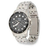 Buy Shop Fossil FB-01 Chronograph Black Dial Silver Steel Strap Watch for Men - FS5837 USA Online