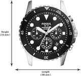Buy Shop Fossil FB-01 Chronograph Black Dial Silver Steel Strap Watch for Men - FS5837 USA Online