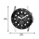 Buy Shop Fossil FB-01 Chronograph Black Dial Silver Steel Strap Watch for Men - FS5837 USA Online