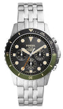 Buy Shop Fossil FB-01 Chronograph Black Dial Silver Steel Strap Watch for Men - FS5864 USA Online