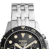 Buy Shop Fossil FB-01 Chronograph Black Dial Silver Steel Strap Watch for Men - FS5864 USA Online