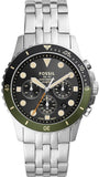 Buy Shop Fossil FB-01 Chronograph Black Dial Silver Steel Strap Watch for Men - FS5864 USA Online