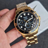 Buy Shop Fossil FB-03 Chronograph Black Dial Gold Steel Strap Watch for Men - FS5727 USA Online