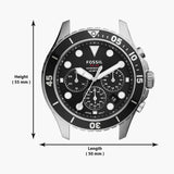 Buy Shop Fossil FB-03 Chronograph Black Dial Silver Steel Strap Watch for Men - FS5725 USA Online