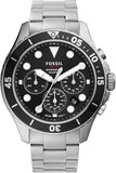 Buy Shop Fossil FB-03 Chronograph Black Dial Silver Steel Strap Watch for Men - FS5725 USA Online