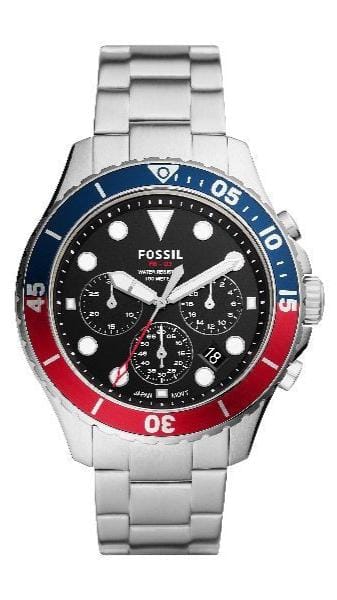 Buy Shop Fossil FB-03 Chronograph Black Dial Silver Steel Strap Watch for Men - FS5767 USA Online