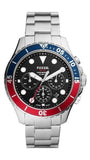 Buy Shop Fossil FB-03 Chronograph Black Dial Silver Steel Strap Watch for Men - FS5767 USA Online