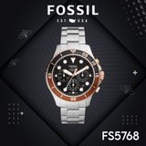 Buy Shop Fossil FB-03 Chronograph Black Dial Silver Steel Strap Watch for Men - FS5768 USA Online