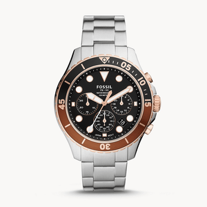 Buy Shop Fossil FB-03 Chronograph Black Dial Silver Steel Strap Watch for Men - FS5768 USA Online