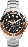 Buy Shop Fossil FB-03 Chronograph Black Dial Silver Steel Strap Watch for Men - FS5768 USA Online
