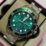 Buy Shop Fossil FB-03 Chronograph Green Dial Silver Steel Strap Watch for Men - FS5726 USA Online